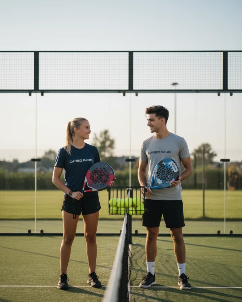 Two-players-holding-CarboPadel-rackets-on-a-padel-court-ready-to-play