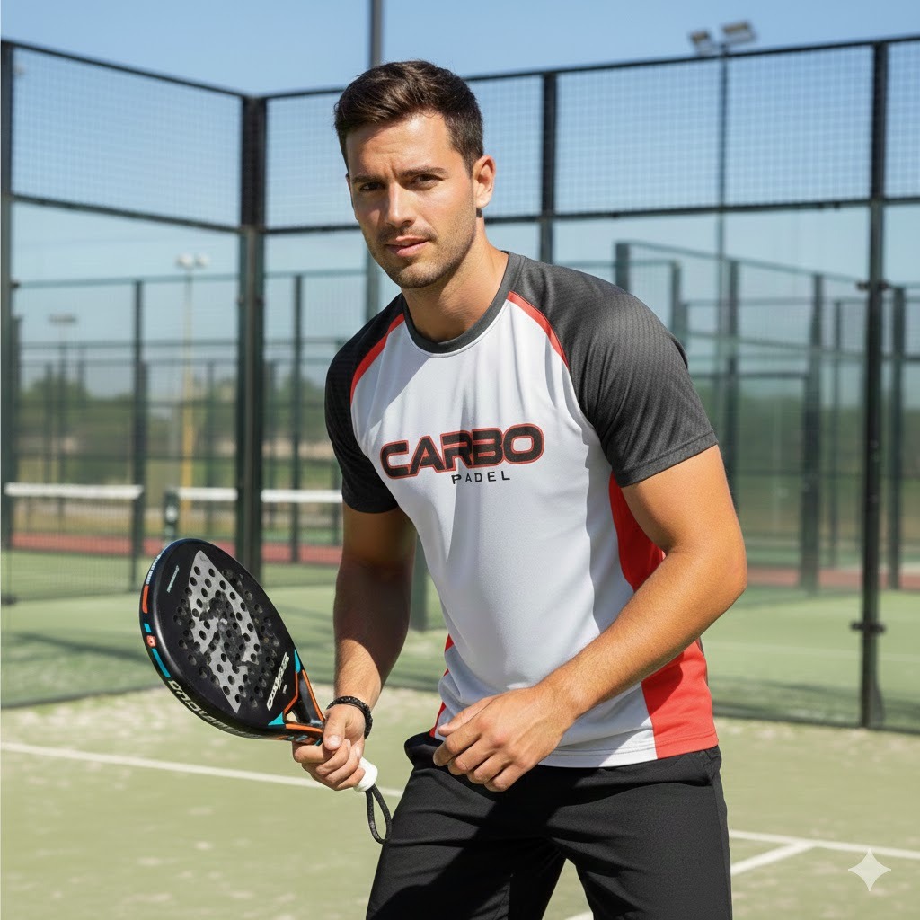 Carbo Padel Classic Performance T-Shirt | Quick-Dry White Padel Gear for Men & Women 2 Product image